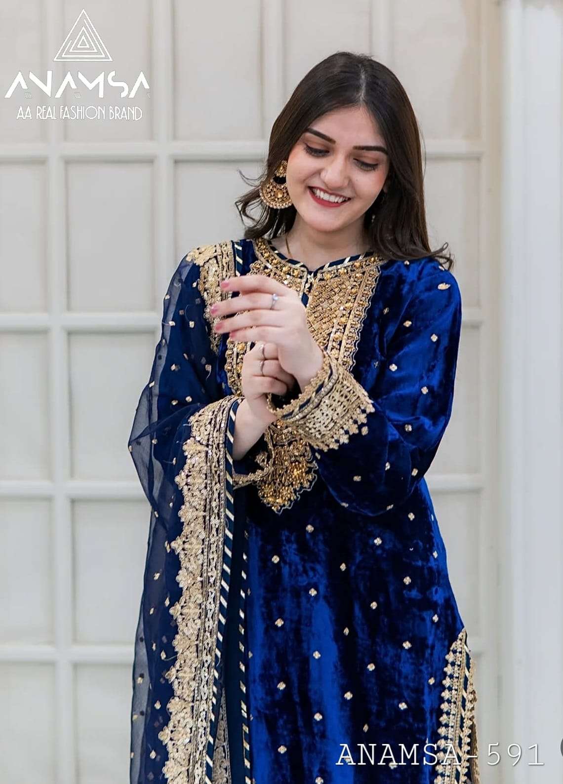 D No -591 Semi Stitched Anamsa